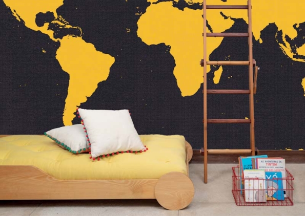 Papel de Parede Mapa Amarelo