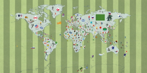 Papel de Parede Mapa Futebol Suave - Imagem 2